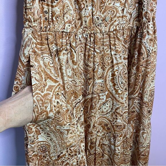 Lane Bryant Tiered Maxi Dress Windmark Paisley Button Down Tank Cotton Size 18 - Picture 6 of 16